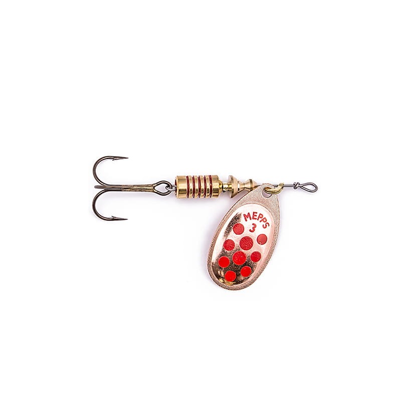 Mepps Aglia Decore Miedziana Czerwone kropki.jpg