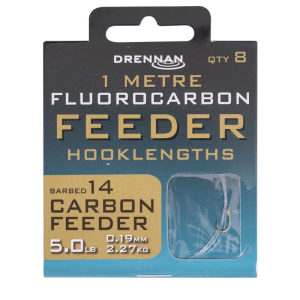 Drennan Przypony Fluorocarbon Feeder Carbon Feeder roz.14 - 0,19mm 1m
