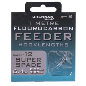 Drennan Przypony Fluorocarbon Feeder Super Spade roz.12 - 0,22mm 1m