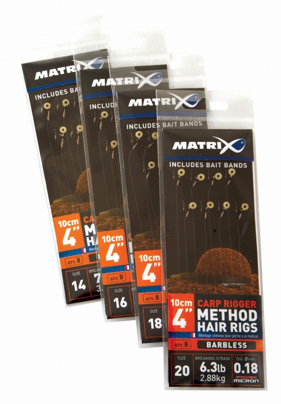 Matrix Przypony Carp Rigger Method Hair Rigs roz.20 10cm