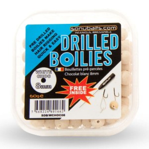 Sonubaits Drilled Boilies 8mm - White Chocolate