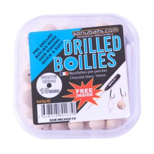 Sonubaits Drilled Boilies 10mm - White Chocolate