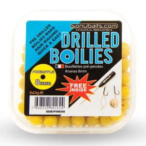 Sonubaits Drilled Boilies 8mm - Pineaple